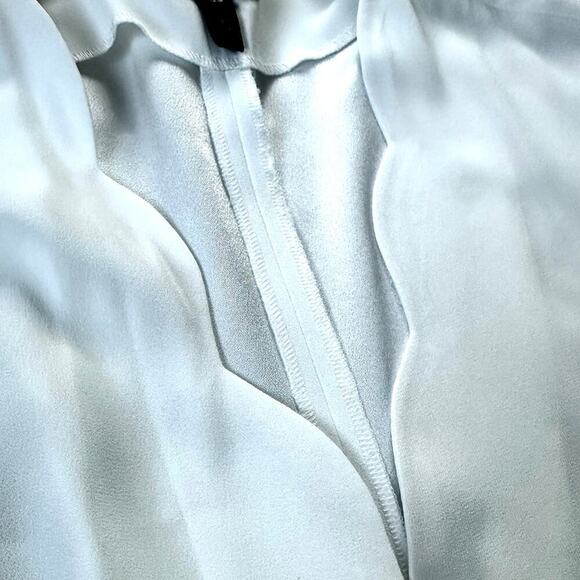 Escada Formal Crepe Wrap Walk Thru Jumpsuit Scalloped Edge Cream White Size 38/M - Picture 8 of 10